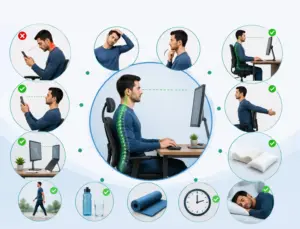 گردن درد ناشی از کار با موبایل و لپتاپ چگونه درمان میشود؟ 3 گردن درد ناشی از کار با موبایل و لپتاپ